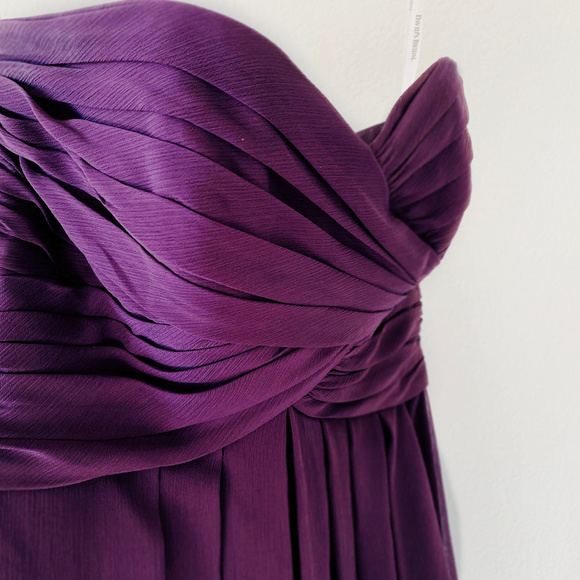 David's Bridal Short Crinkle Chiffon Dress Sz 4 - Picture 2 of 7